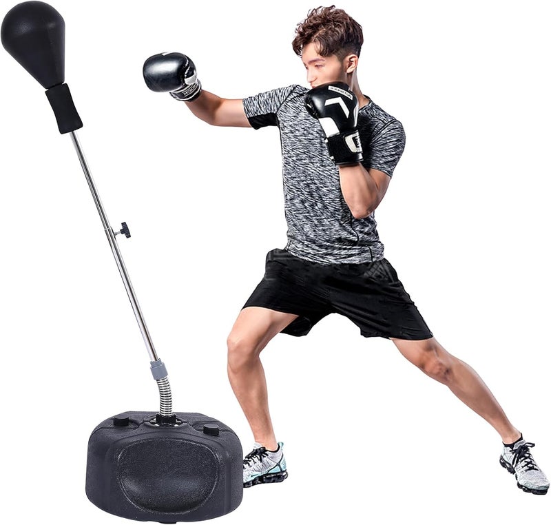 Stiatu Punching Bag with Stand-Fast Bounceback to Increase Speed, Reflexes, and Stamina – Height Adjustable for Training, Boxing Equipment, Stress Relief & Fitness - Image 1